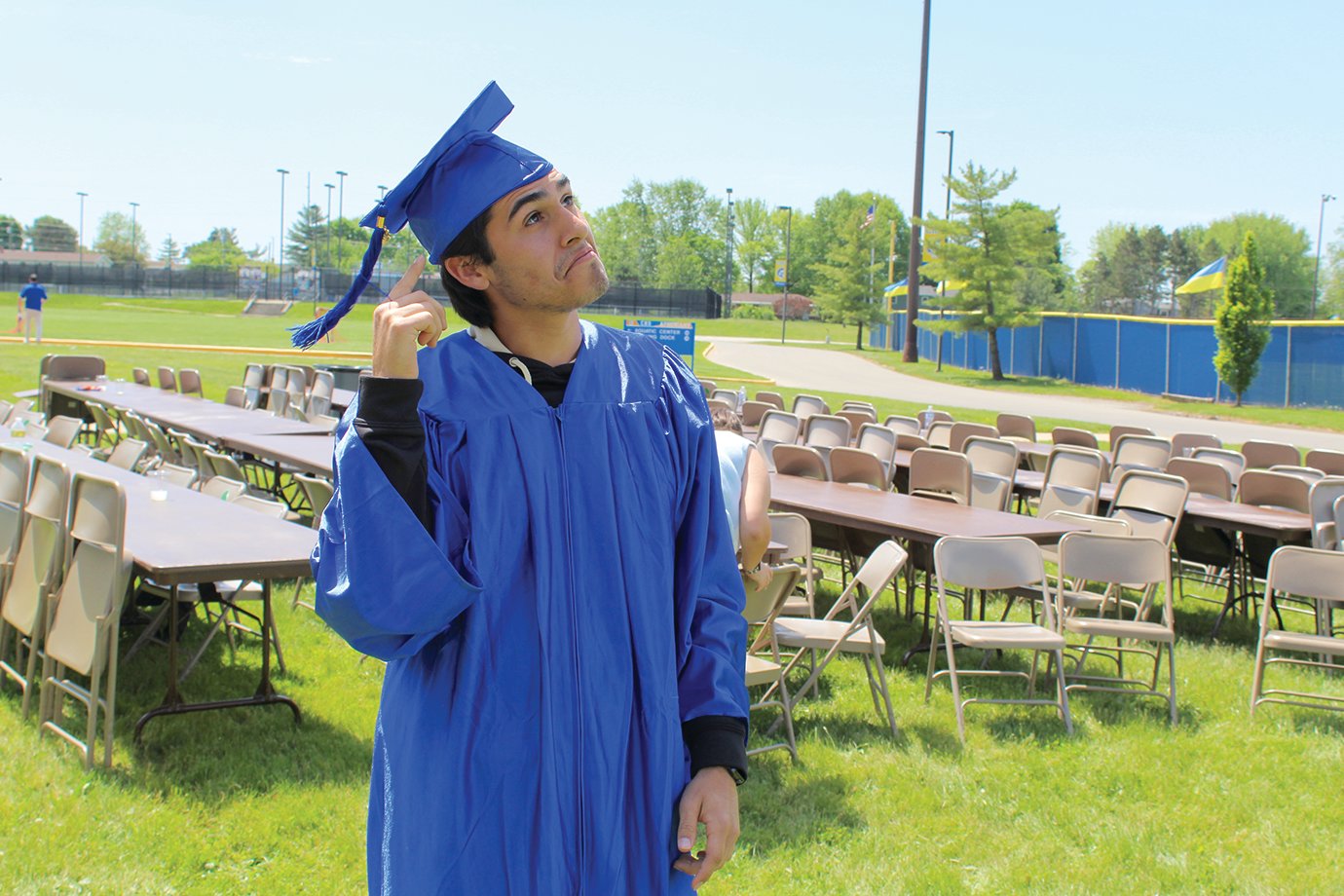 Senior Athenian Arthur Ruano contemplates what his next steps in life may be following graduation. Ruano and the entire senior class at CHS visited the corporation's three elementary schools Tuesday.